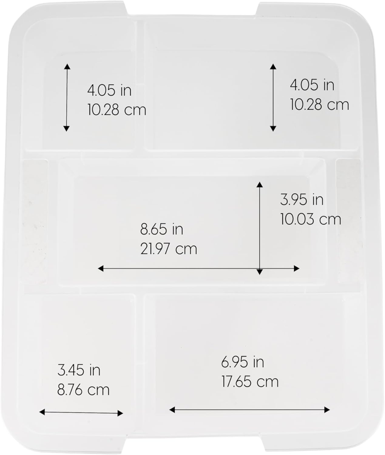 IRIS USA 18 QT Clear Storage Organizer with Removable Dividers, Stackable Plastic Storage Box with Lid, Modular Container for Crafts, Tools, Office & Pantry Organization