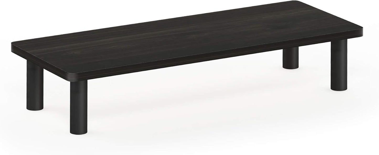 Furinno Turn-N-Tube Corner Monitor Riser Stand with Stainless Steel Tubes, Americano