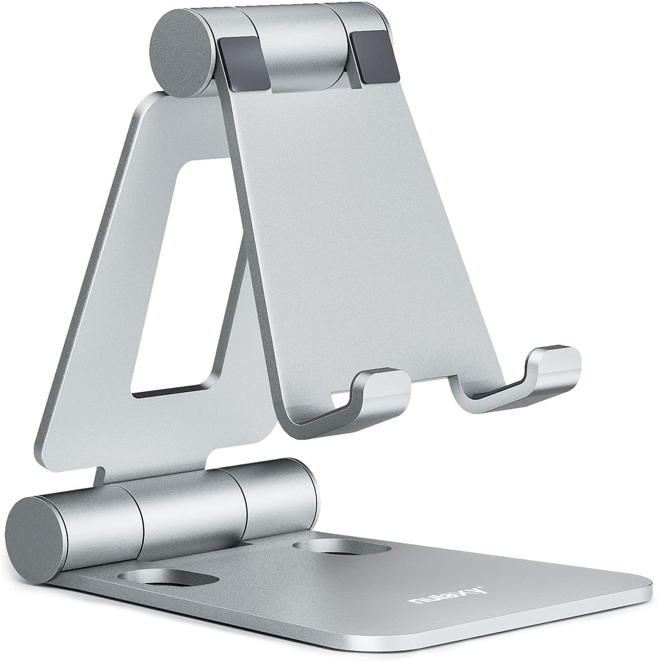 Nulaxy Dual Folding Cell Phone Stand, Fully Adjustable Foldable Desktop Phone Holder Cradle Dock Compatible with iPhone 17 16 15 14 13 12 11 Pro Max Xs Xr X 8, Nintendo Switch, All Phones