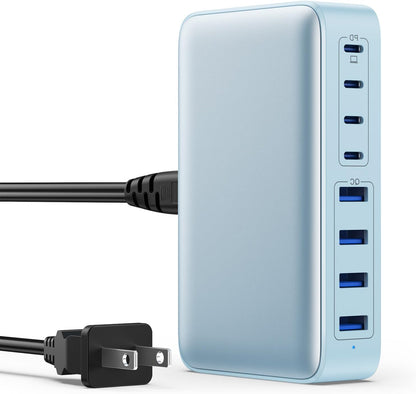 USB C Charger 200W USB C Charger Block,Upgraded GaN III 8-Port Fast Charging Station Hub,PD 65W Laptop Charging Adapter Compatible with MacBook Pro/Air,DELL,Steam Deck,iPhone 16/15/14,Galaxy S23/22