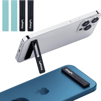 2 Pack Cell Phone Kickstand, Vertical and Horizontal Metal Phone Stand for Desk, Black + Silver, Adjustable Angle, Phone Holder for iPhone 16/Plus/Pro/Pro Max, iPhone 15/14/13/12 Samsung Series