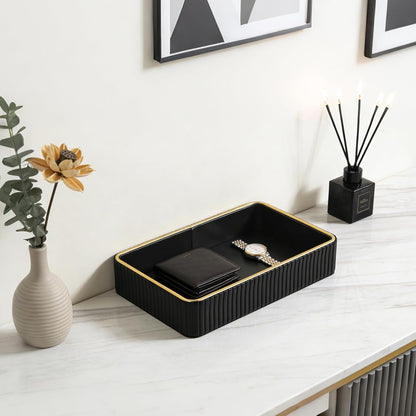 PU Leather Valet Tray,Desk Organizer Tray Nightstand Organizer Trinket Dish Storage Key Bowl Decorative Trays for Phone Wallet Jewelry Watch,Bathroom Bedroom Perfume Vanity Trays,Cream White