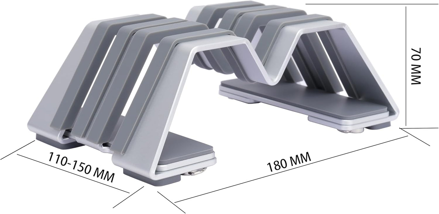 Adjustable Vertical Laptop Stand - Aluminum, Universal Fit for All Laptops (10-30mm Thickness) - Fashion Design, Adjustable Width, Anti-Slip & Scratch-Resistant, Patented Design