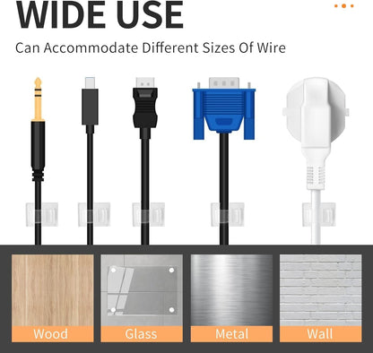 Viaky 30 Pcs Black Clips Self Adhesive Backed Nylon Wire Adjustable Cable Clips Adhesive Cable Management Drop Wire Holder