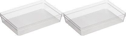 Oggi Set of 5 Clear Drawer Organizers - (1) 3x6.25, (2) 3x9.5, (2) 3x12.5 - Ideal for Organizing Kitchen Drawers, Office, Desk, Silverware, Kitchen Utensils, Cosmetics and Bathrooms