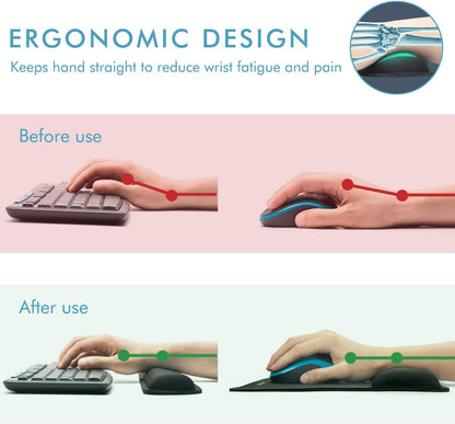 Comfy Mee Premium Memory Foam Keyboard and Mouse Wrist Rest Pads Set- for Comfortable Typing &Wrist Pain Relief (Pack of 2)