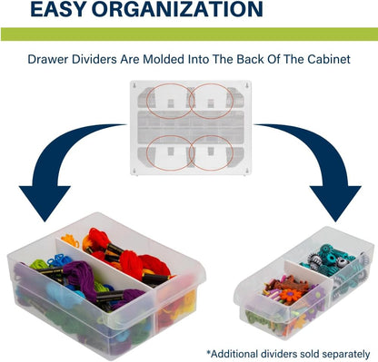 Akro-Mils 24-Drawer Plastic Drawer Storage Cabinet for Garage Organization, Bead Organizer, Building Bricks Storage, Teacher Toolbox, Makeup Organizer, 20" W x 6" D x 16" H, 10124 Black