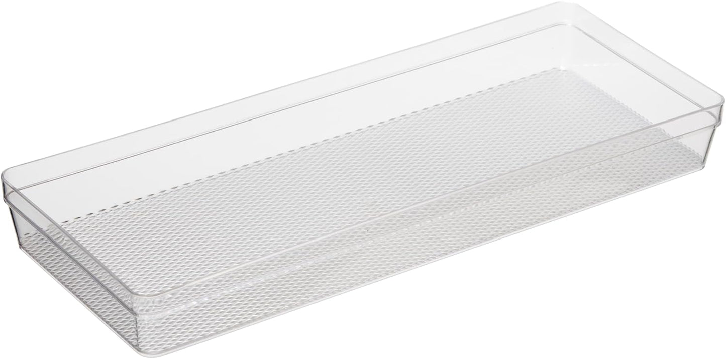 Oggi Set of 5 Clear Drawer Organizers - (1) 3x6.25, (2) 3x9.5, (2) 3x12.5 - Ideal for Organizing Kitchen Drawers, Office, Desk, Silverware, Kitchen Utensils, Cosmetics and Bathrooms