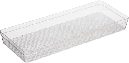 Oggi Set of 5 Clear Drawer Organizers - (1) 3x6.25, (2) 3x9.5, (2) 3x12.5 - Ideal for Organizing Kitchen Drawers, Office, Desk, Silverware, Kitchen Utensils, Cosmetics and Bathrooms