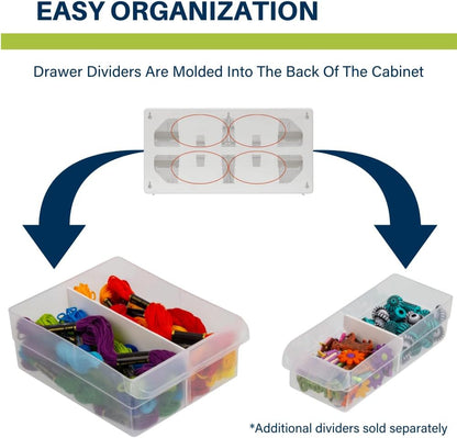 Akro-Mils 24-Drawer Plastic Drawer Storage Cabinet for Garage Organization, Bead Organizer, Building Bricks Storage, Teacher Toolbox, Makeup Organizer, 20" W x 6" D x 16" H, 10124 Black