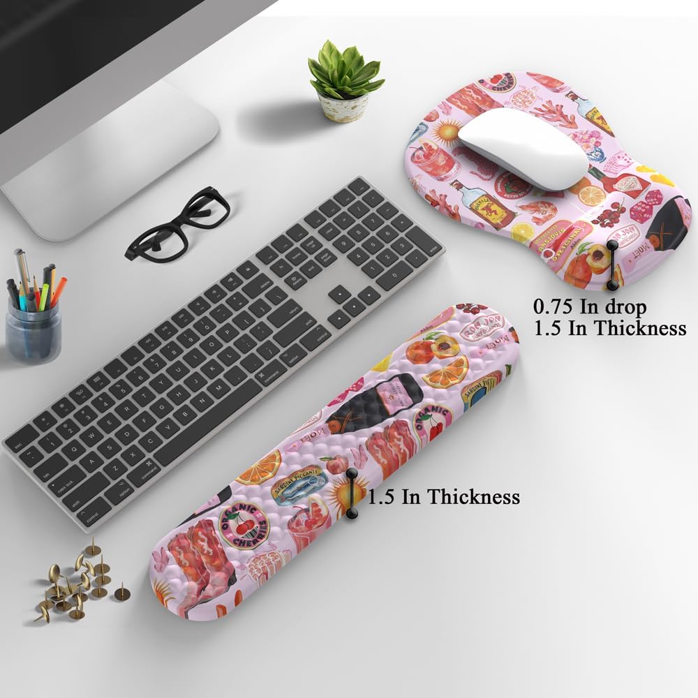 Ghost Book Mousepad with Wrist Rest Halloween Computer Keyboard Mouse Pad Black Cute, Mouse Pad with Wrist Rest for Computer Keyboard, 2 In1 Mousepad with Wrist Support Easy Typing&Relieve Wrist Pai
