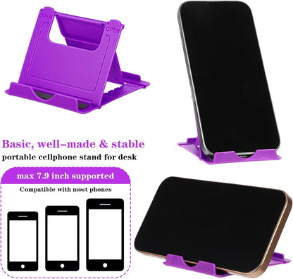 SynHHergyx Cell Phone Stand for Desk, 6 Pcs Colorful Foldable Phone Stand Portable Universal Adjustable Cellphone Holder Compatible for Most Mobile Phones Tablet