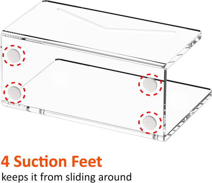 FUCDTEFC Desk Mail Organizer, 2 Section Clear Acrylic File Holder Letter Organizer, Vertical Lightweight Modern Envelope Holder Desk Accessories & Workspace Organizers for Office, Home, School