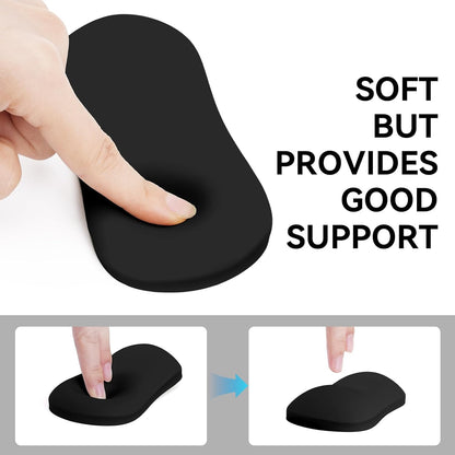 MOSISO Silicone Wrist Rest Pad, Ergonomic Gel Support for Keyboard & Mouse, Soft Comfortable Wrist Cushion for Typing, Gaming, Pain Relief, Office, Laptop Use, Black