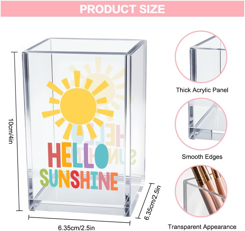 Just Breathe Acrylic Cosmetic Pencil Pen Holder Cup, Hope Inspirational Makeup Brush Organizer Holder, Women Faith Gifts, Encouragement Gifts for Women Mom Daughter Sister Friend Yoga Teacher
