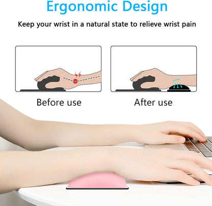 Dapesuom Keyboard Wrist Rest Set, Cute PU Leather Wrist Cushion for Computer Keyboard and Mousepad, Memory Foam Mouse Pad Rests Support with Non-Slip Base for Typing Pain Relief Laptop, Colonial White