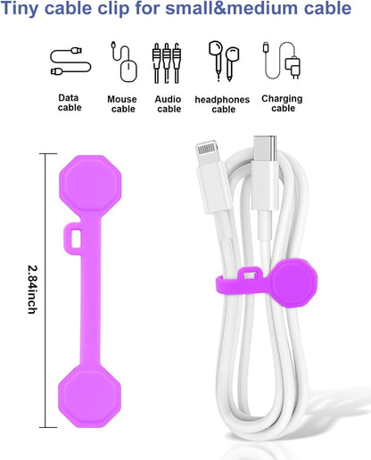 8PCS Silicone Magnetic Cable Ties & Clips, Cord Organizer [1S] Management Reusable Magnet Cable Organizer, Phone Cord Holder for Organizing, Bookmark Whiteboard Fridge Magnets etc