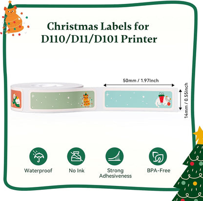 NIIMBOT White Cable Labels Maker Tape for D11/D110/D101 Label Maker, 0.49'' x 4.29''(12.5mm x 109mm), Thermal Label Tape for Home Office Labeling Tape Replacement