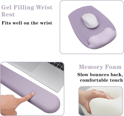 Wrist Rest for Keyboard and Mouse, Ergonomic Gel Computer Keyboard Wrist Rest with Memory Foam, Keyboard Wrist Support Pad for Long Hours of Work, Gaming, Studying-Relieve Wrist Pain
