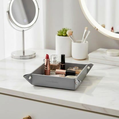 UnionBasic Medium Valet Tray, Jewelry Tray for Rings Watches Earrings, Entryway Catchall Caddy for Coins Keys Change, Nightstand Bedside Valet Holder, Trays for Electronic Gadgets, Candy Pink Plus - Colors B