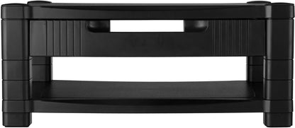 Kantek Single-Level Monitor Stand, 17" X 13.25" X 3" To 6.5", Black, Supports 50 Lbs
