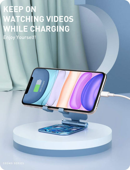 i-Blason Cell Phone Stand for Desk, Cell Phone Holder, Fits All Smart Phones, iPhone 16 15 14 13 Pro Max, Foldable Phone Stand Holder, Marble