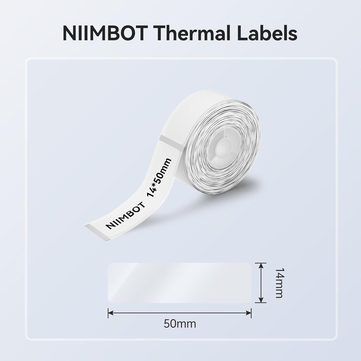 NIIMBOT White Cable Labels Maker Tape for D11/D110/D101 Label Maker, 0.49'' x 4.29''(12.5mm x 109mm), Thermal Label Tape for Home Office Labeling Tape Replacement