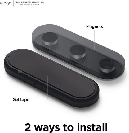 elago Magnetic Cable Management Buttons, Magnetic Cable Holder, Organize 3 Cables, Powerful Magnets, Reusable Sticker Attaches to Surface, Desk Organization (Black)