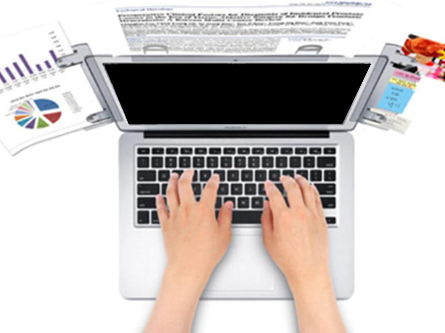 Monitor Document Holder Clip Copy Holder for Typing Monitor Document Paper Holder for Laptops Desk Monitors