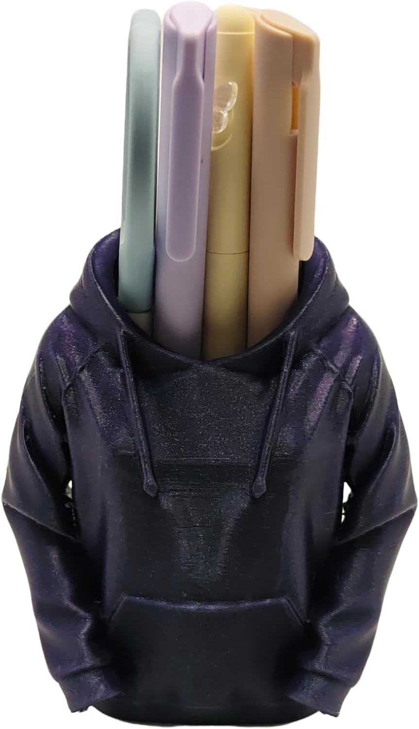 TIME&TRAVE Unique Sweatshirt Pen Holder for Desk, Creative Pencil Holder Desk Organizers, Office Supplies Decorations Idea Gift for Men Women Kids(Yellow)