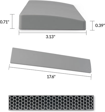 Silicone Wrist Rest for Keychron K10 Pro / K10 Max/ K10 HE / Q6 / Q6 Pro / Q6 Max / Q6 HE / V6 / V6 Max, 17.6" Non-Slip Palm Rest, 100% Full-Sized Mechanical Keyboards Support with Typing Pain Relief