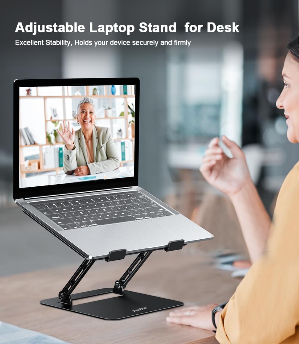 Aoviho Adjustable Laptop Stand for Desk,Portable Laptop Stand Holder and Riser,Foldable Aluminum Notebook Computer Stands for MacBook Air Pro HP Lenovo Dell Samsung Chromebook, 10-15.6 inch, Purple
