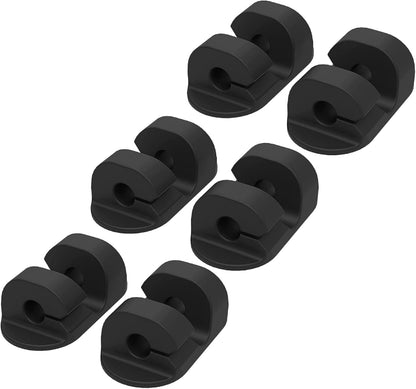 Scosche CMAA2-6PKRP 6 Pack Adhesive Cable Management Clip Kit, Cord Organizer, Wire Holder for Desk, Nightstand, Phone Charger, Computer, Home, Office, Car, Black