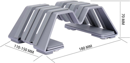Adjustable Vertical Laptop Stand - Aluminum, Universal Fit for All Laptops (10-30mm Thickness) - Fashion Design, Adjustable Width, Anti-Slip & Scratch-Resistant, Patented Design