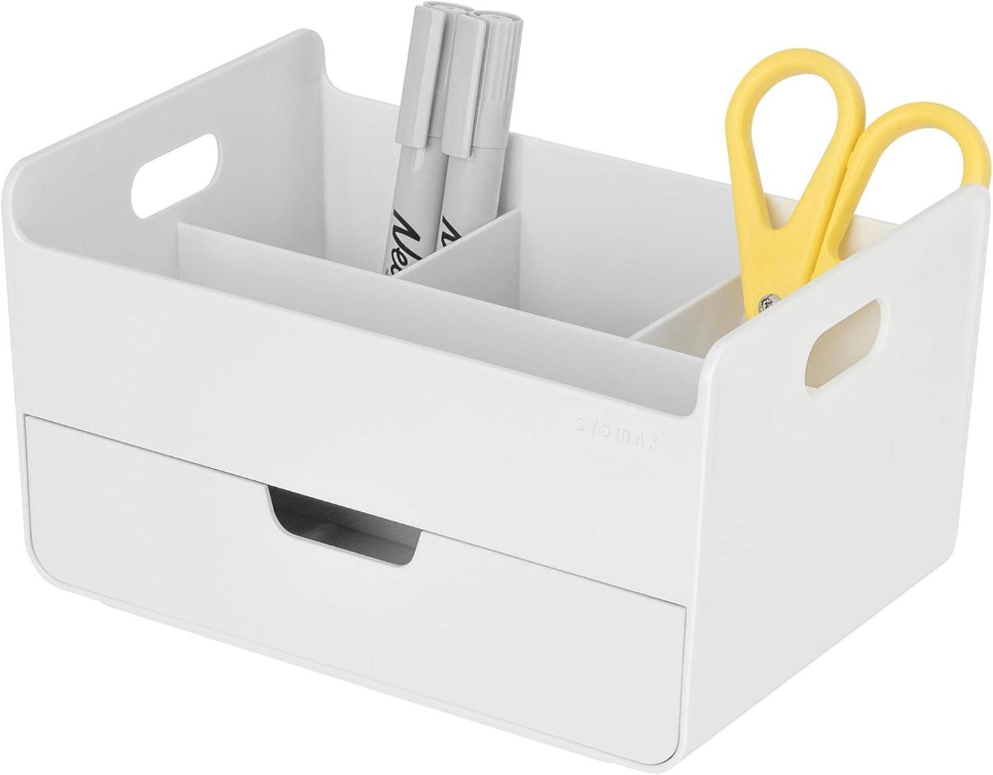 BLUE GINKGO Compact Desk Organizer – Small 5-Compartment, Half Drawer Storage – Pen Holder, Stationery Organizer for Desktop, Vanity, Shelf (Made in Korea, Green)