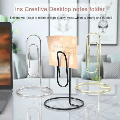 5.2 Inch Desktop Memo Holder, 4 Pack Jumbo Metal Desk Paper Clip Organizer for Office Table, Place Card, Bills, Photos, Table Numbers, Multi-Purpose Document Stand Accessory