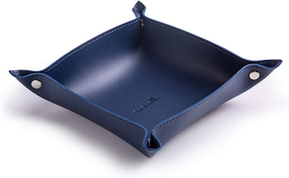 SANQIANWAN Leather Jewelry Valet Tray for Women and Man, Entryway Table Bedside Nightstand Desk Portable Small Catchall Travel Dish Plate for Key,Wallet,Watch,Phone,Coin(Pink-B)