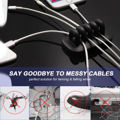 Monaco Cable Clip Holder Weighted Desktop Cord Management Fixture (Black)
