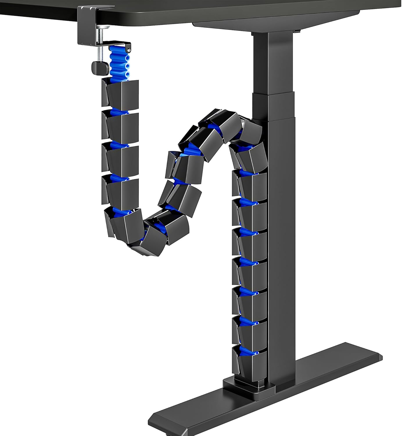 ARES WING Under Desk Cable Management Spine, Magnetic Vertebrae Cable Management for Standing Desk, Length Adjustable Cord Organizer with 20 Modular Vertebrae for Office and Gaming Desks, Red