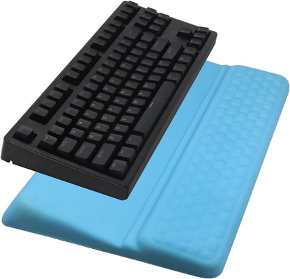 Computer Keyboard Stand Pad with Wrist Rest, Ergonomic Comfy Tilted Keyboard Stand Riser Holder Pad for Office Home (Black)