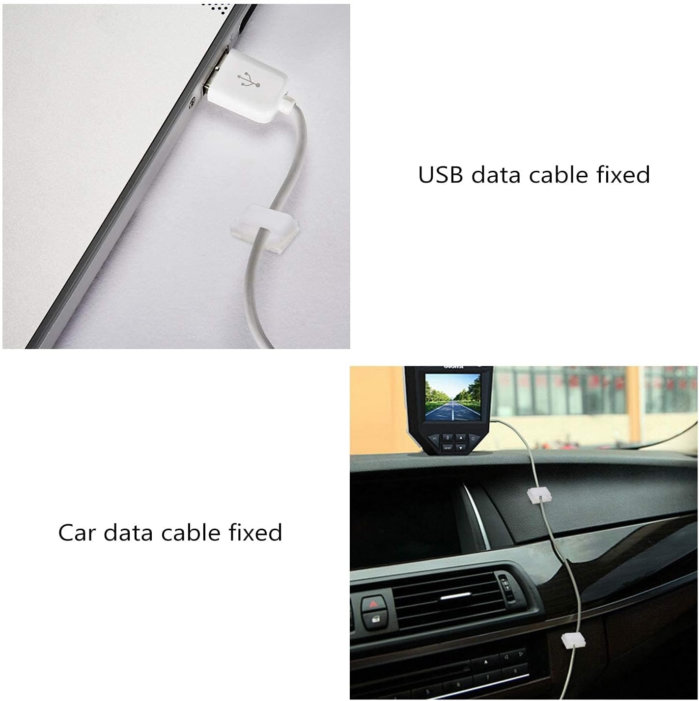 PETKNOWS 80 PCS Adhesive Cable Clips Christmas Clear Light Strip Mounting Clips Led Light Wire Holder Cable Clamp Organizer for Desk Outdoor Wall Cable
