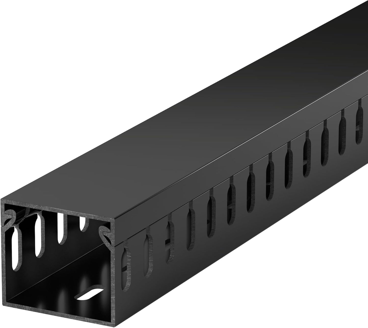 ZhiYo 2 x 2in Professional Server Rack Cable Management Raceway, 99in (6X L16.5in) Cable Raceway Kit, Electrically Safe PVC Open Slot Wire Raceway for Under Desk/Computer/Network Cords, Black