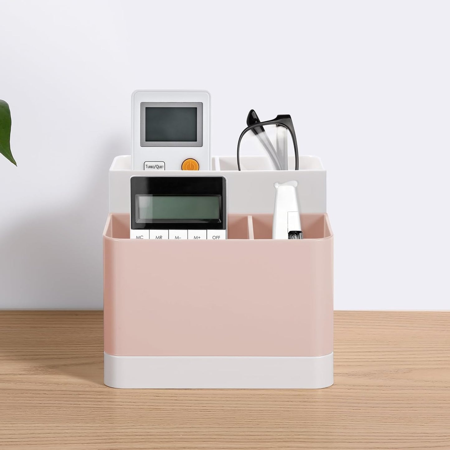 Poeland Desktop Storage Organizer, Pen and Pencil Cases Boxes, Pen or Pencil Holder Box Container for Desk, Office Supplies, Vanity Table Tan