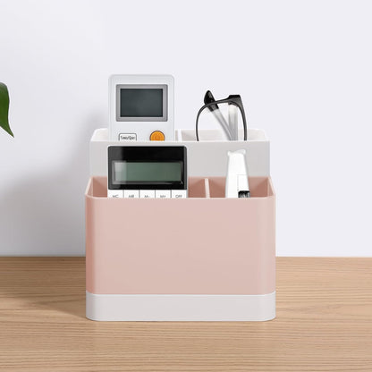 Poeland Desktop Storage Organizer, Pen and Pencil Cases Boxes, Pen or Pencil Holder Box Container for Desk, Office Supplies, Vanity Table Tan