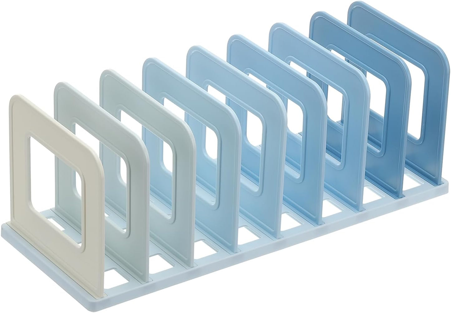 PATIKIL Vertical File Organizer, 8 Slots Desk File Organizer Vertical Upright Holder Plastic Adjustable Shelf Dividers for Desktop Sorter Office Magazine Rack Stand Bookshelf, Green