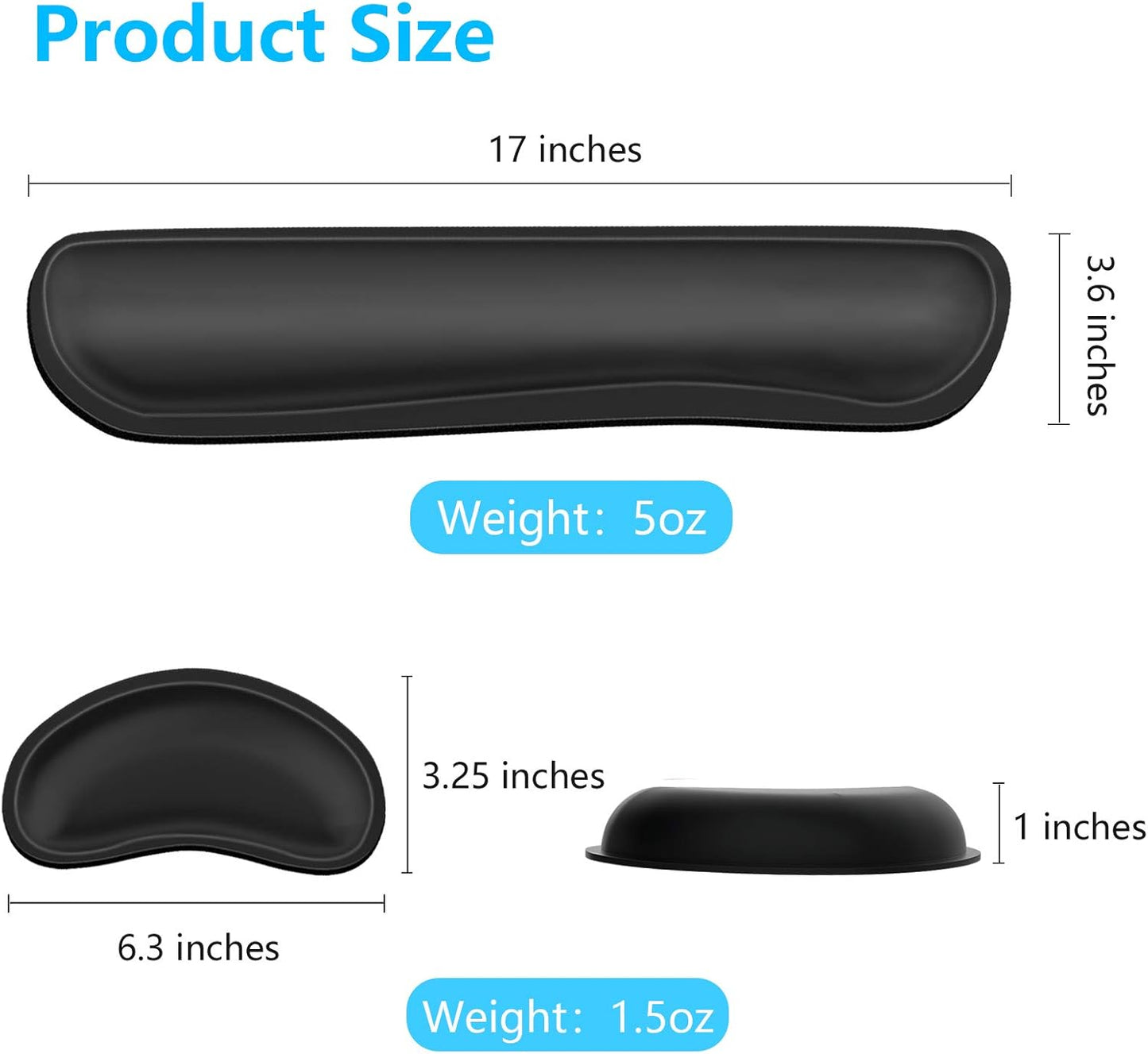 Dapesuom Keyboard Wrist Rest Set, Cute PU Leather Wrist Cushion for Computer Keyboard and Mousepad, Memory Foam Mouse Pad Rests Support with Non-Slip Base for Typing Pain Relief Laptop, Colonial White