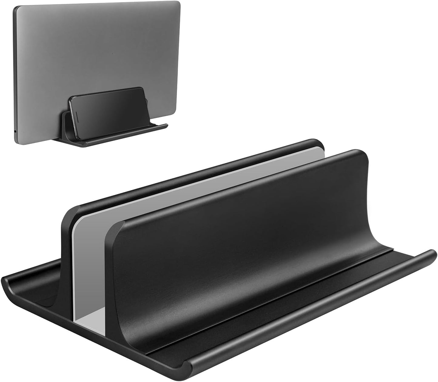 Vaydeer 3-in-1 Aluminum Laptop Stand Vertical Laptop Stand Holder for Desk with Adjustable Dock, Space-Saving Organizer for All MacBook, Surface, Samsung, HP, Dell, up to 17.3 inch