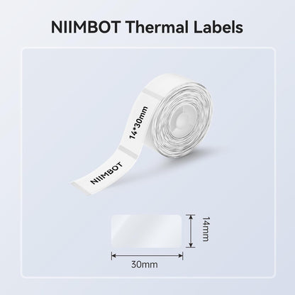 NIIMBOT White Cable Labels Maker Tape for D11/D110/D101 Label Maker, 0.49'' x 4.29''(12.5mm x 109mm), Thermal Label Tape for Home Office Labeling Tape Replacement