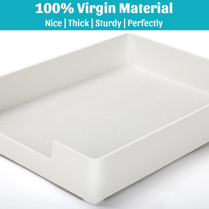 Letter-Size Tray Desk Letter Tray Paper Tray, Sturdy Heavy-Duty Plastic Printer Paper Tray, Single-Tier Stackable File Storage Organizer for Office Home (Clear)
