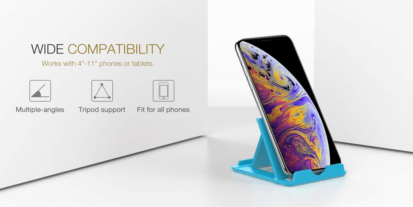 MoKo 2PCS Phone/Tablet Stand, Desktop Holder for 4-11" Device, Fit with iPhone 17/17 Air/17 Pro/17 Pro Max, iPhone 16/Pro/Pro Max/Plus, iPhone 15/Pro/Pro Max/Plus, iPhone 14/Pro/Pro Max/Plus
